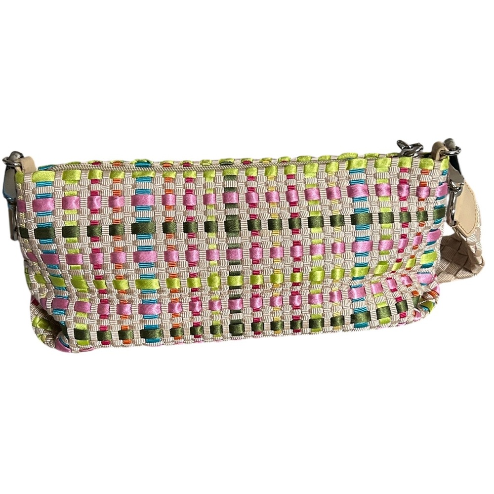 THE SAK Pastel Spring Bouquet Ribbon Basket Weave Clutch Purse Shoulder Strap - Picture 3 of 8